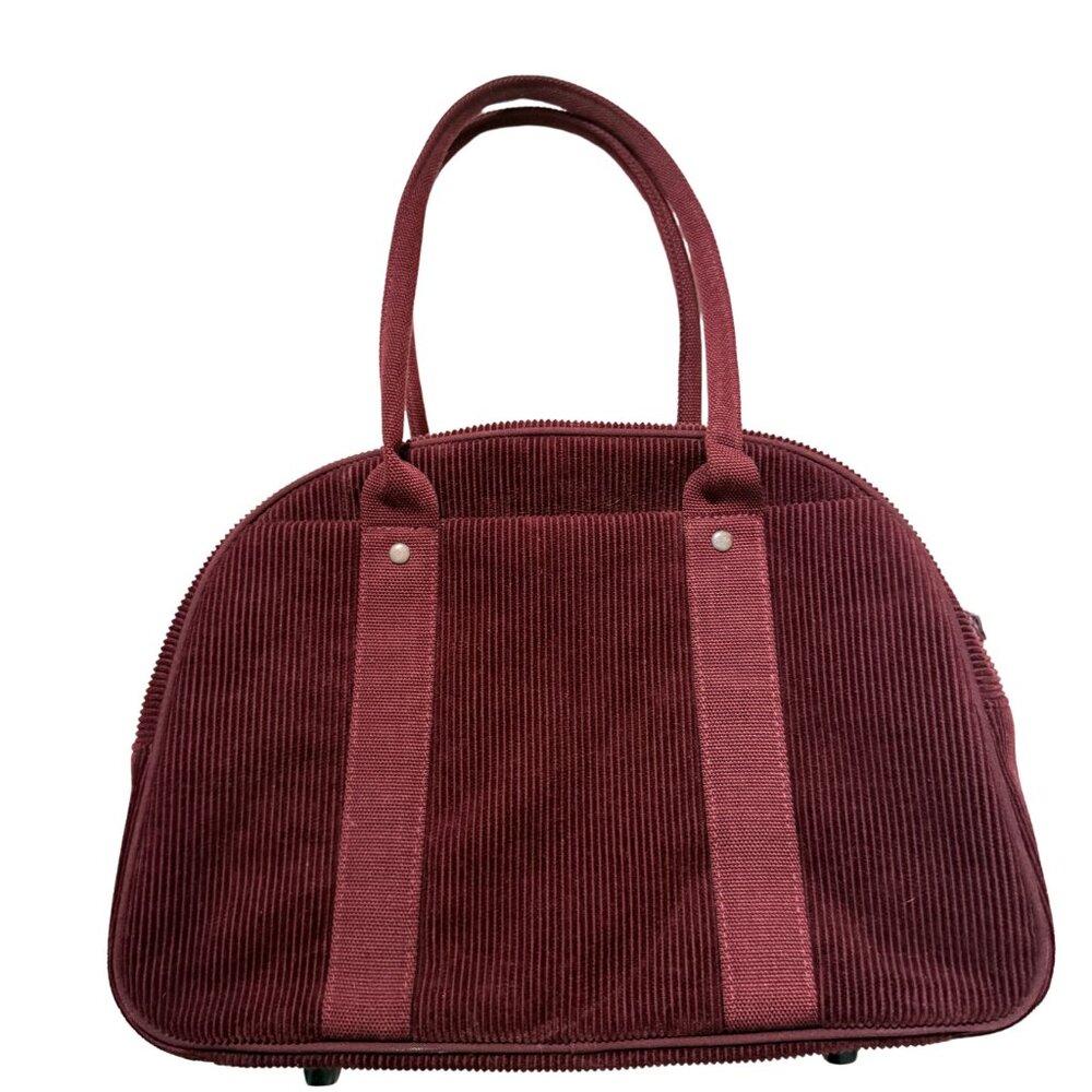 Ines de la Fressange x Uniqlo Red Corduroy Boston Bag
